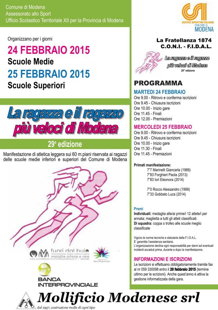 Manifesto ragazza-o piu veloce di modena2015